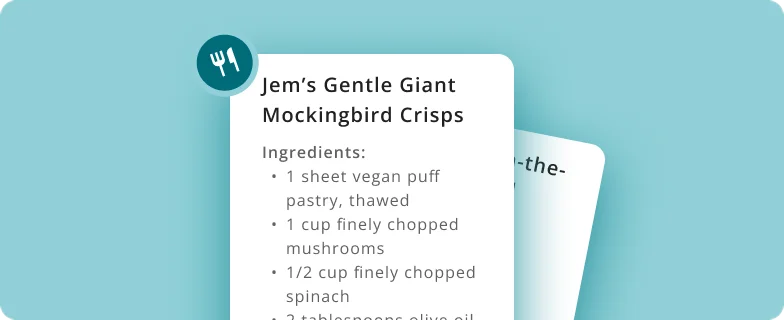 Recipe cards inspired by the world of To Kill a Mockingbird