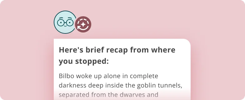 A recap of The Hobbit picking up from where the reader stopped