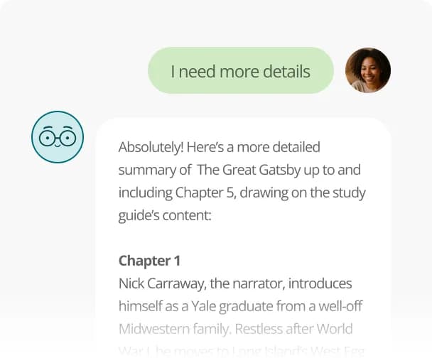 A chat refining a story recap with more detail on request